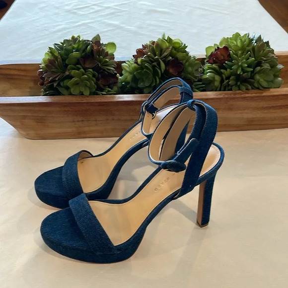 Veronica Beard Darcelle Ankle Strap Stiletto Sandal Mountain Blue‎ Denim 10 NWT - Picture 4 of 7